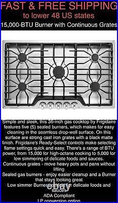 FREE SHIP New FRIGIDAIRE 15000-BTU 5-Burner 36 Stainless Gas Cooktop FFGC3626SS