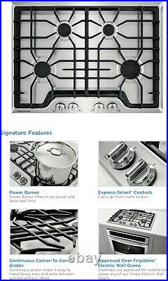 FREE SHIPPING New Frigidaire Gallery 30 Stainless Gas Cooktop 18,000 BTU Burner