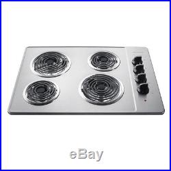 Frigidaire Stainless Steel Electric Cooktop 4 Burner Oven Top Kitchen Cooking