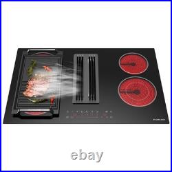 GASLAND 31.5 Downdraft Electric Cooktop Glass 4 Zone withBridge &Dual-Ring Burner
