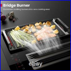 GASLAND 31.5 Downdraft Electric Cooktop Glass 4 Zone withBridge &Dual-Ring Burner
