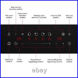 GASLAND 31.5 Downdraft Electric Cooktop Glass 4 Zone withBridge &Dual-Ring Burner
