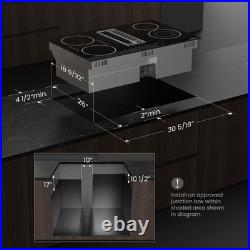 GASLAND 31.5 Downdraft Electric Cooktop Glass 4 Zone withBridge &Dual-Ring Burner
