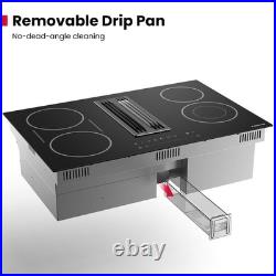 GASLAND 31.5 Downdraft Electric Cooktop Glass 4 Zone withBridge &Dual-Ring Burner