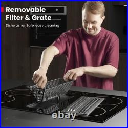 GASLAND 31.5 Downdraft Electric Cooktop Glass 4 Zone withBridge &Dual-Ring Burner