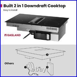 GASLAND 31.5 Downdraft Electric Cooktop Glass 4 Zone withBridge &Dual-Ring Burner
