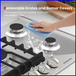 GASLAND 36 Inch Gas Cooktop with5 Italy Sealed Burner? Cast Iron Stovetop NG/LPG