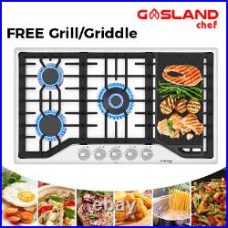 GASLAND 36 NG/LPG Gas Cooktop with Reversible Griddle 5 Burners Built-in Stovetop