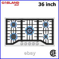 GASLAND Chef 36 inch Gas Cooktop 5 Burner Stainless Steel Built in Stovetop Hob