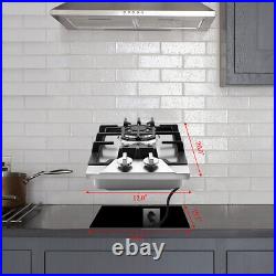 GASLAND Chef PRO GH2122SF 2 Burner Gas Stovetop, 12'' NG/LPG Convertible Cooktop