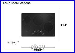 GE 30 5-Element Radiant Electric Cooktop in Black Model JEP5030DTBB