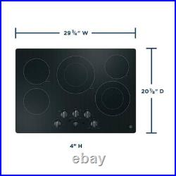 GE 30 Built-In Electric Cooktop Black Glass, 5 Burners, Great Condition