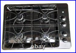 GE 30 Stainless Steel Gas Cooktop JGP3030SLSS Black Used in Good Condition