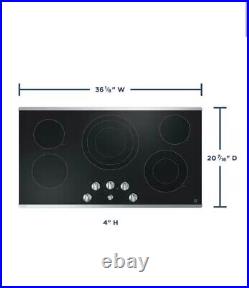 GE 36in. Radiant Electric Cooktop in Stainless Steel with 5 Elements-JEP5036STSS