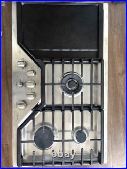 GE Cafe 36 in. Gas Cooktop in Stainless Steel 5 Burners With Griddle CGP95362M1S1