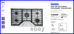 GE Cafe 36 in. Gas Cooktop in Stainless Steel 5 Burners With Griddle CGP95362M1S1