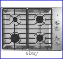 GE Gas Cooktop 30 Built-In Dishwasher -Safe Grates JGP3030SLSS Stainless Steel