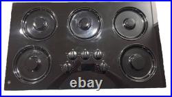 GE JGP636BE1BB 36 5-Burner Gas Cooktop Black Glass Never Installed Ignitor Work GE JGP636BE1BB 36 5-Burner Gas Cooktop Black Glass Never Installed Ignitor Work