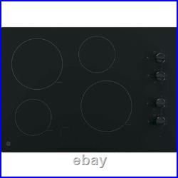 GE JP3030DWBB 30 in. 4 Burner Element Radiant Electric Cooktop in Black