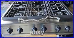 GE Monogram 36 Inch Pro Restaurant Style 6 Burner Gas Stainless Cooktop Stove