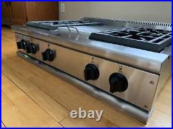 GE Monogram 36 Stainless Commercial Gas Cooktop Pro-Style & Grill ZGU36N4RD1SS