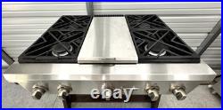 GE Monogram 36 inch Gas Rangetop with Griddle and 4 Burners Stainless Steel