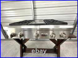 GE Monogram 36 inch Gas Rangetop with Griddle and 4 Burners Stainless Steel