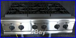 GE Monogram 36inch pro restaurant style 6 burn gas stainless cooktop ZGU36N6YSS