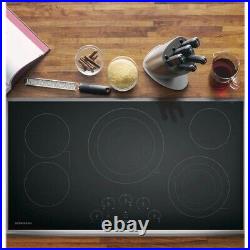 GE Monogram ZEU36RSJSS 36 Black 5 Element Electric Cooktop with a Stainless Frame
