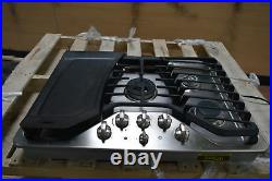 GE PGP959SETSS 30 Stainless 5 Sealed Burner Gas Cooktop withGriddle #24826 CLN