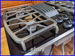 GE Profile 30 Black Gas Cooktop Downdraft PGP9830SJ1SS TESTED