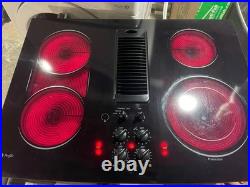 GE Profile 30 Black Glass Downdraft Cooktop Stovetop Electric 4 Burners