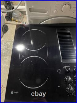 GE Profile 30 Black Glass Downdraft Cooktop Stovetop Electric 4 Burners