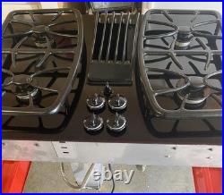 GE Profile 30 Gas Cooktop Black Glass Downdraft With 4 Burner JGP989BC4BB