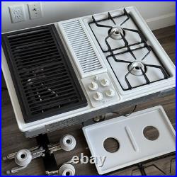 GE Profile 30 Modular Gas Cooktop built Downdraft JGP389WEV3WW Tested