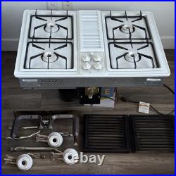 GE Profile 30 Modular Gas Cooktop built Downdraft JGP389WEV3WW Tested