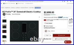 GE Profile 30 W 4-Element Electric Cooktop with Downdraft Exhaust PP9830DRBB, NEW GE Profile 30 W 4-Element Electric Cooktop with Downdraft Exhaust PP9830DRBB, NEW