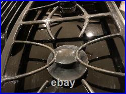 GE Profile 30 gas cooktop with downdraft in black 4-burners