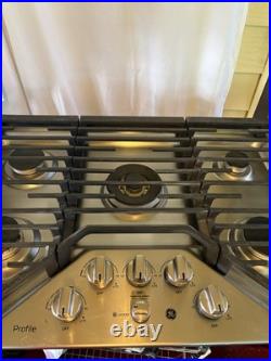 GE Profile 30 in Gas Cooktop Stainless Steel 5 Burners Tri-Ring PGP9030SLSS READ