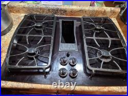 GE Profile 30-inch Gas Downdraft Cooktop, Black, 4 Burners, PGP9830DRBB
