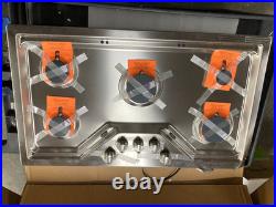 GE Profile 36 inch 5 Burner Gas Cooktop, Stainless Steel, Missing Center Grate