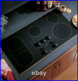 GE Profile Electric Cooktop 5 Burners Black Smooth Top Knob Controls Built-In