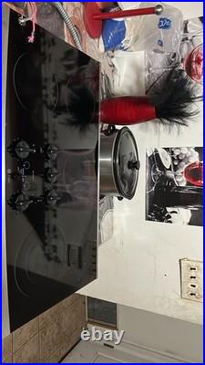 GE Profile Electric Cooktop 5 Burners Black Smooth Top Knob Controls Built-In