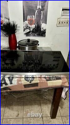 GE Profile Electric Cooktop 5 Burners Black Smooth Top Knob Controls Built-In