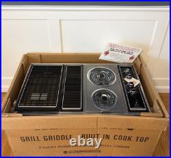 GE Vintage 36 Electric Cooktop with Grill & Downdraft Model JP676 New Open Box
