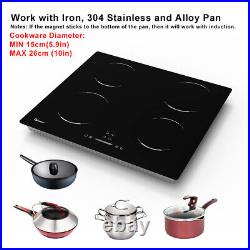 GIONIEN 24 Inch Electric Cooktop, 220V240V Built-in 4 Burners Induction Cooktop