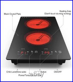 GTKZW Electric Cooktop, 12 Inch Electric Stove with LED Touch Screen, 110V