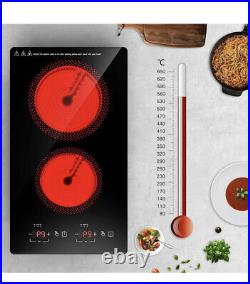 GTKZW Electric Cooktop, 12 Inch Electric Stove with LED Touch Screen, 110V