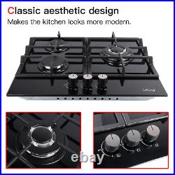 Gas Cooktop 2-5 Burners Drop-in Stainless Steel/Tempered Glass LPG/NG Gas Stove