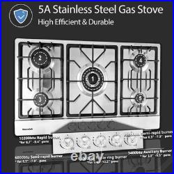 Gas Cooktop 2 Burners Built-in Gas Stove Top, LPG/NG Dual Fuel Continuous Grates Gas Cooktop 2 Burners Built-in Gas Stove Top, LPG/NG Dual Fuel Continuous Grates